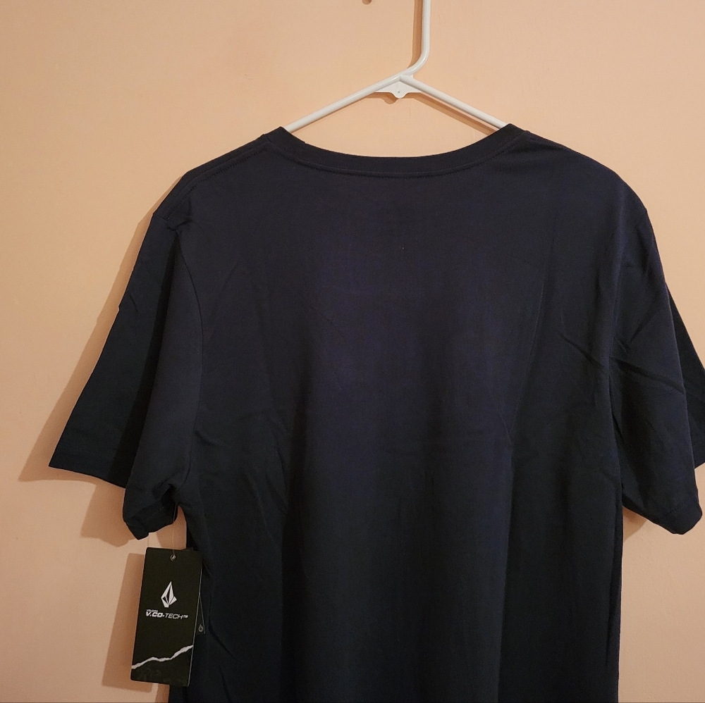 VOLCOM ENCYPHER TECH BLACK & TEAL TEE, SKATER, SURF, NWT, LARGE - Picture 8 of 10